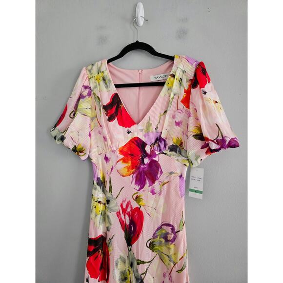Taylor Pink Floral Maxi Dress Size 8 NWT - Picture 3 of 4